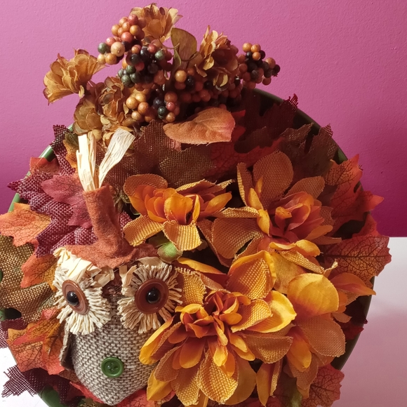 Handcrafted Silk & Burlap Flower Arrangement - Picture 1 of 12